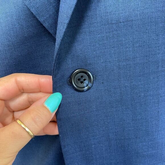 Bartorelli Napoli Blue Wool Notch Lapel Two Button Blazer Jacket 56R - Picture 6 of 15